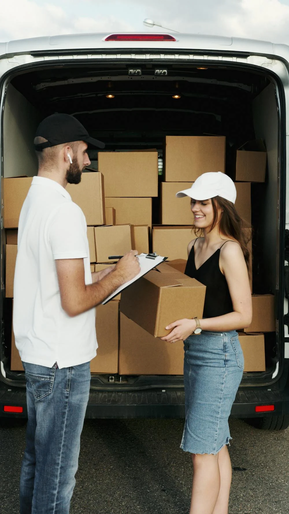 People loading a van