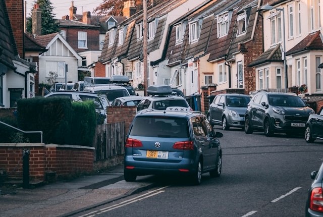 Street in a city in the UK 