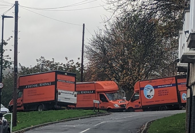 3 Orange Ravenhill Removals Vans