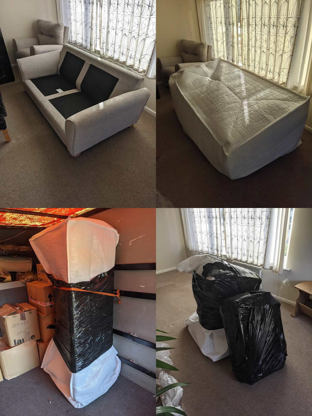 Heavy duty sofa covers used by professional removal company