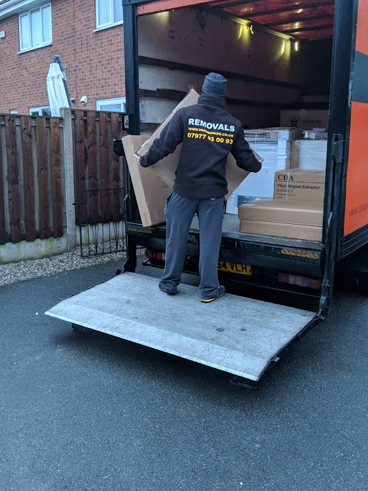 Unloading a luton van